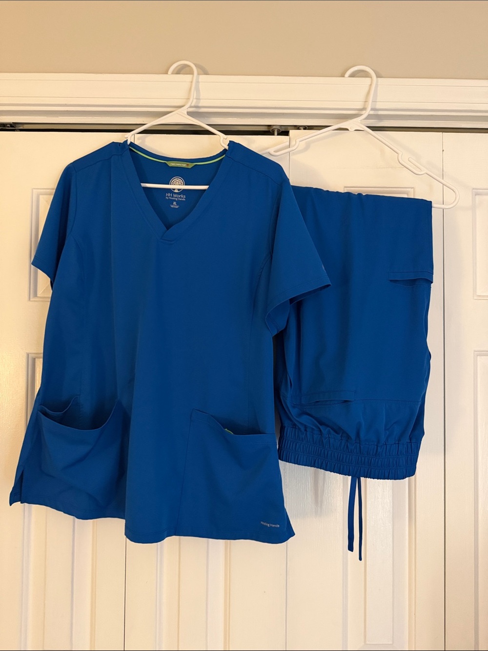 Healing Hands Royal Scrub Set - V-Neck Top & Drawstring Pants